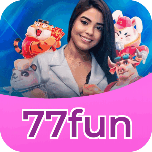 Interface do aplicativo 77fun mostrando jogos disponíveis no iOS e Android